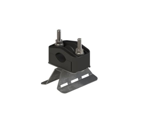 Picture of Single U-2 pole holder for pipes with a diameter of 45-75 mm with an offset of 150 mm
