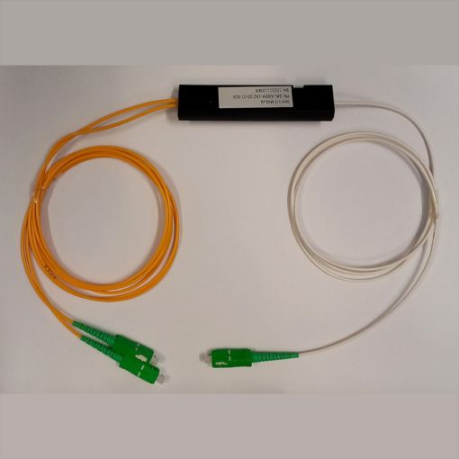 Picture of Splitter in a mini ABS case 1x2 cable 2.0 mm SC APC 1m