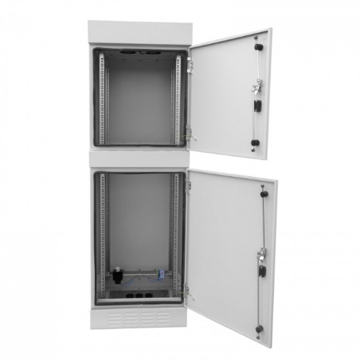 Outdoor Free-Standing Telecomm. Cab.19" 30U 12+12 Mod.+Insulation 610x610x1830mm