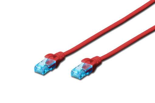 Patch Cable U-UTP, CAT5, RJ45, Red 1m
