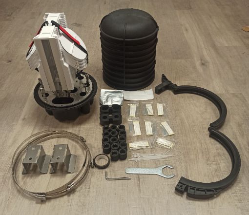 FCST012128/96 - optical closure,96 splice,pole mounted instal. kit, mechan.seal.
