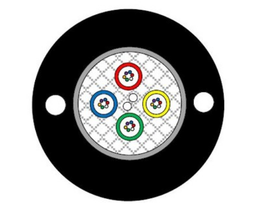 LoCo CABLE 24F – aerial/duct cable, 4x6F, G657A1,CT-module 6, 2xFRP,diam. 7,9mm