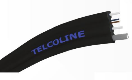FLAT DROP 2F/FTTX– 2fiber, LSOH,G.657A1, steel/FRP, UV, black colour, Telcoline