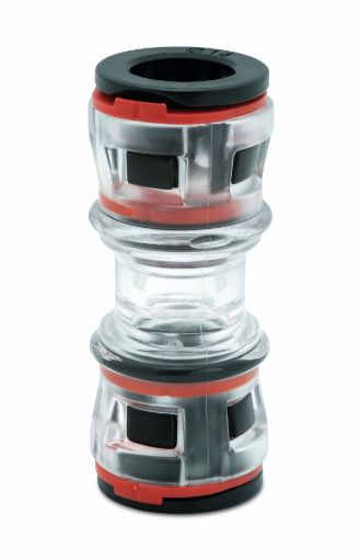 CV4582 12-10/8-reducing straight connector with clips for microduct 12/8 –10/8mm